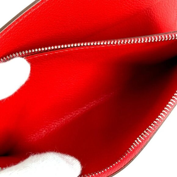 HERMES Notepad "EA Zip" PM Notebook case cover Evercolor Rouge Ladue Red Unused - Picture 7 of 12